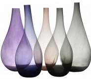 A Set of Five Kosta Boda Coloured Glass Floor Vases By Ann Wahlstrom 